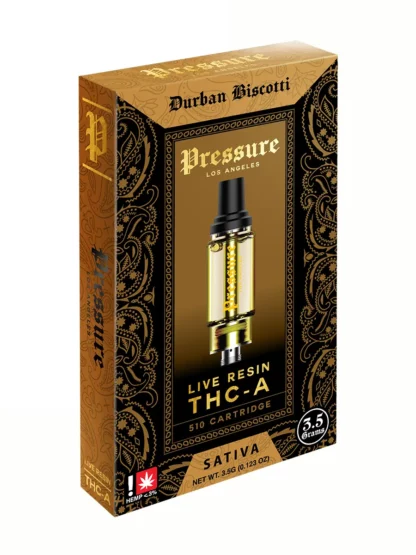 Durban Biscotti Pressure Live Resin THC-A 510 Cartridge 3.5G