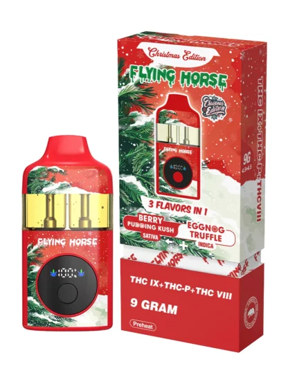 Berry Pudding Kush+Eggnog Truffle Flying Horse THC IX+THC-P+THC VIII 3 Flavors in 1 Christmas Edition 9G