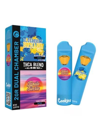Blueberry Banana Tequila Sunrise Cookies THC-A Blend Dual Chamber Vape 2G