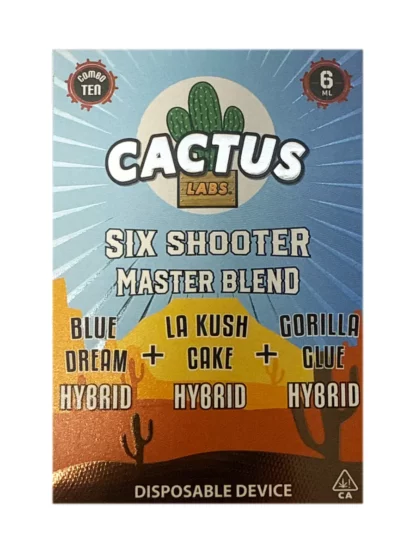 Blue Dream | La Kush Cake | Gorilla Glue Cactus Labs Six Shooter Master Blend Disposable 6ML