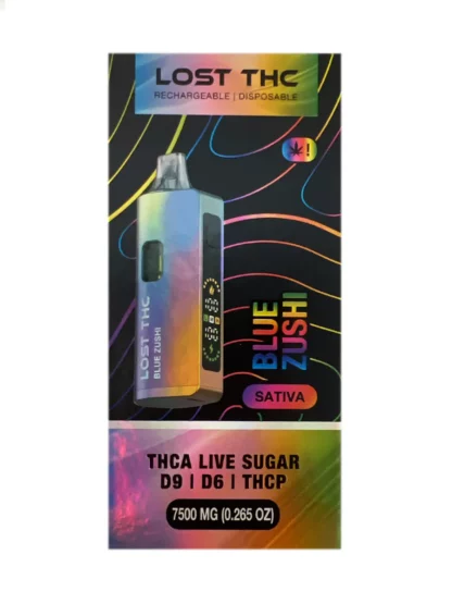 Blue Zushi Lost THC D9+D6+THCP+THCA Live Sugar Rechargeable Disposable 7500MG