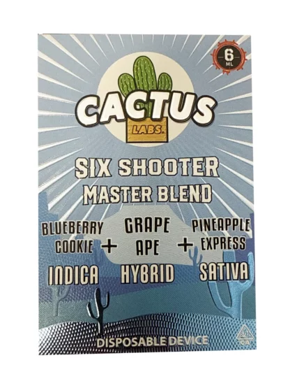 Blueberry Cookie | Grape Ape | Pineapple Express Cactus Labs Six Shooter Master Blend Disposable 6ML