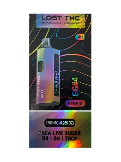 GG#4 Lost THC D9+D6+THCP+THCA Live Sugar Rechargeable Disposable 7500MG