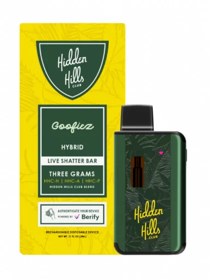 Goofiez Hidden Hills Live Shatter Bar Disposable 3G