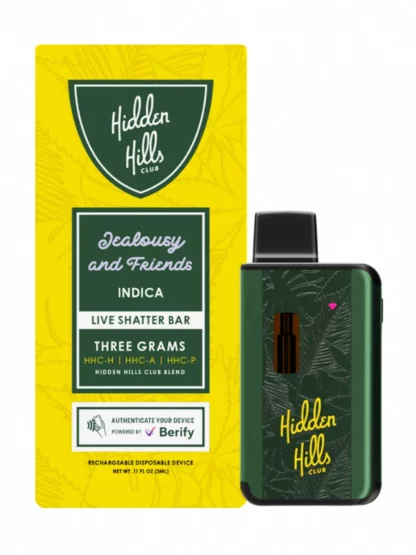Jealousy and Friends Hidden Hills Live Shatter Bar Disposable 3G