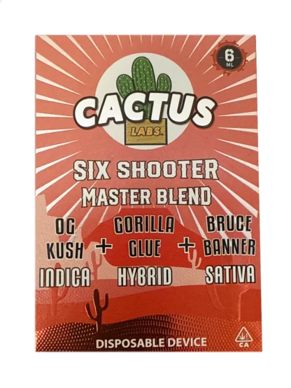OG Kush | Gorilla Glue | Bruce Banner Cactus Labs Six Shooter Master Blend Disposable 6ML