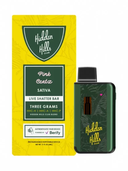 Pink Certz Hidden Hills Live Shatter Bar Disposable 3G