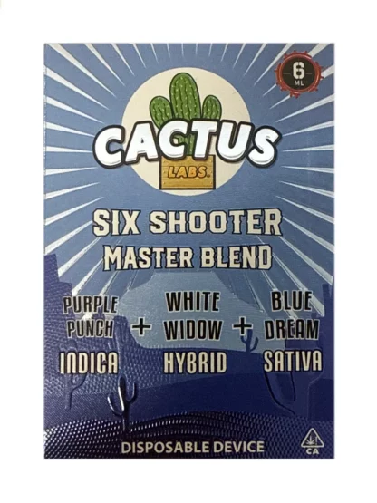 Purple Punch | White Widow | Blue Dream Cactus Labs Six Shooter Master Blend Disposable 6ML
