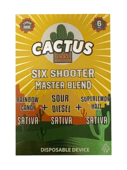 Rainbow Candy | Sour Diesel | Superlemon Haze Cactus Labs Six Shooter Master Blend Disposable 6ML