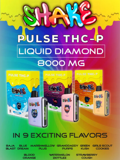 Green Kush Shake Pulse THC-P Liquid Diamonds Vape 8G - Image 2
