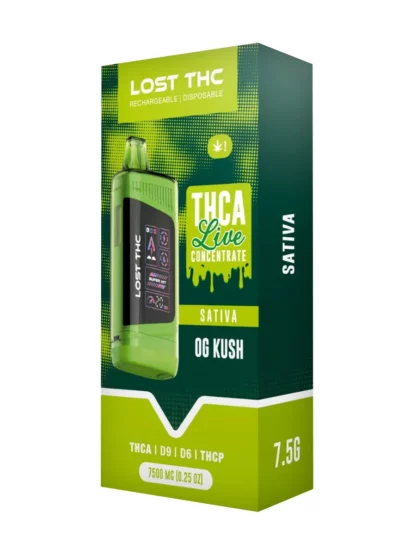 OG Kush Lost THC THCA Blend Live Concentrate Disposible 7500MG