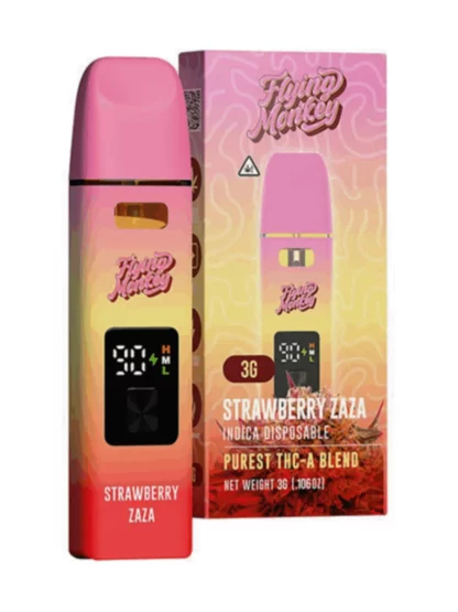 Strawberry Zaza Flying Monkey Purest THC-A Blend Disposable 3G