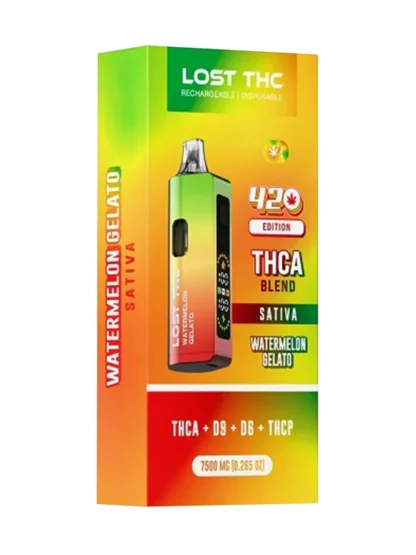 Watermelon Gelato Lost THC 420 Edition THCA Blend Rechargable Vape 7500MG