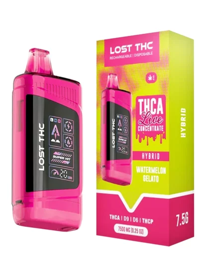 Watermelon Gelato Lost THC THCA Blend Live Concentrate Disposible 7500MG