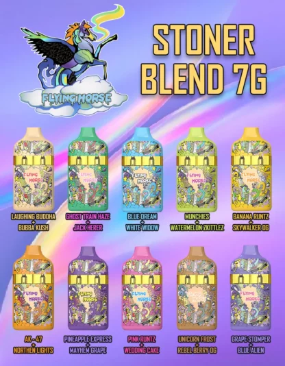 Wonky Weed | Grape Ganja Flying Horse Stoner Blend Disposable 7G - Image 2