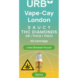 Lime Sherbet Punch URB Vape-Cay London Saucy THC Diamonds Cartridge 2G