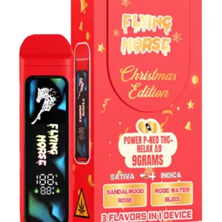 Sandalwood Rose | Rose Water Bliss Flying Horse THC IX | THC-P | THC VIII 3 Flavors in 1 Christmas Edition 9G